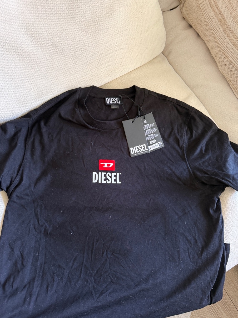Diesel Black Tee with Red Logo